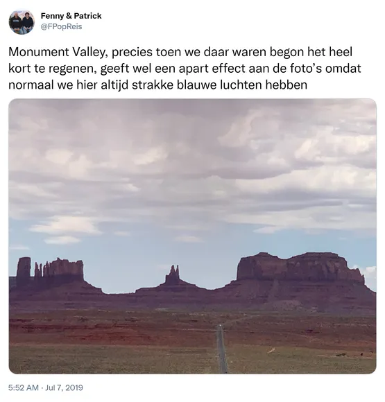 Monument Valley, precies toen we daar waren begon het heel kort te regenen, geeft wel een apart effect aan de foto’s omdat normaal we hier altijd strakke blauwe luchten hebben https://t.co/vkrN7fx2aN 