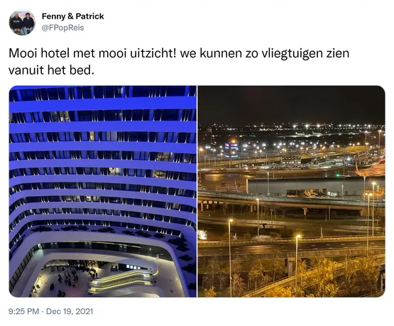 Mooi hotel met mooi uitzicht! we kunnen zo vliegtuigen zien vanuit het bed. https://t.co/Vq8irPGm8s