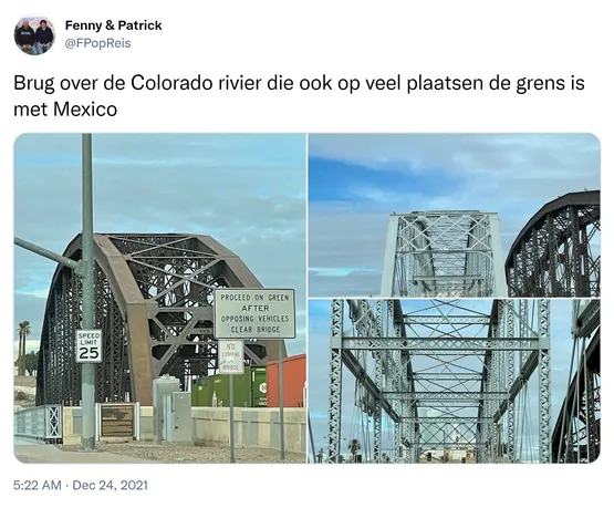 Brug over de Colorado rivier die ook op veel plaatsen de grens is met Mexico https://t.co/5Sgpd1mb16
