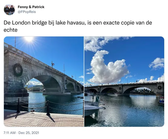 De London bridge bij lake havasu, is een exacte copie van de echte https://t.co/jlxVWFL30q
