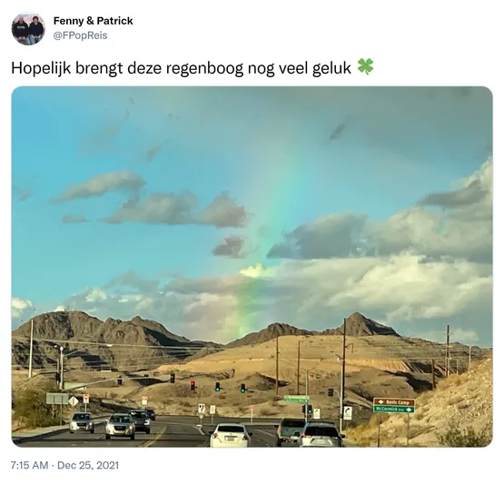 Hopelijk brengt deze regenboog nog veel geluk 🍀 https://t.co/o4pUgs64mx
