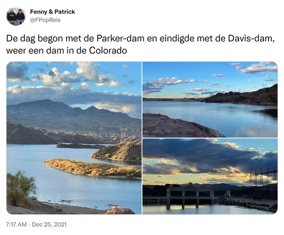 De dag begon met de Parker-dam en eindigde met de Davis-dam, weer een dam in de Colorado https://t.co/cfqbcB59ue
