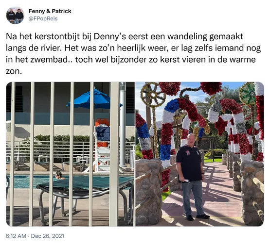 Na het kerstontbijt bij Denny’s eerst een wandeling gemaakt langs de rivier. Het was zo’n heerlijk weer, er lag zelfs iemand nog in het zwembad.. toch wel bijzonder zo kerst vieren in de warme zon. https://t.co/GFhcX7AkrW
