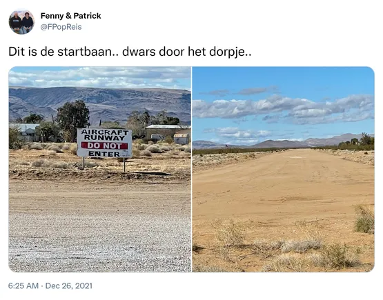 Dit is de startbaan.. dwars door het dorpje.. https://t.co/5OkqwaOHlt
