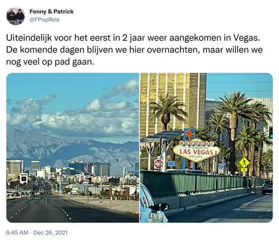 Uiteindelijk voor het eerst in 2 jaar weer aangekomen in Vegas. De komende dagen blijven we hier overnachten, maar willen we nog veel op pad gaan. https://t.co/GuTXsLtRRY
