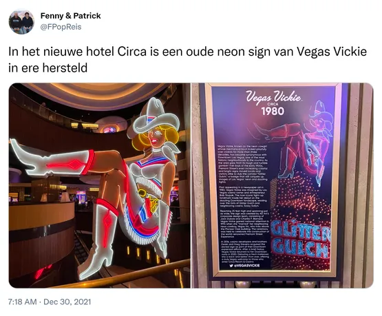 In het nieuwe hotel Circa is een oude neon sign van Vegas Vickie in ere hersteld https://t.co/RO6omC2IQl