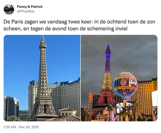 De Paris zagen we vandaag twee keer: in de ochtend toen de zon scheen, en tegen de avond toen de schemering inviel https://t.co/nzModvP9ly