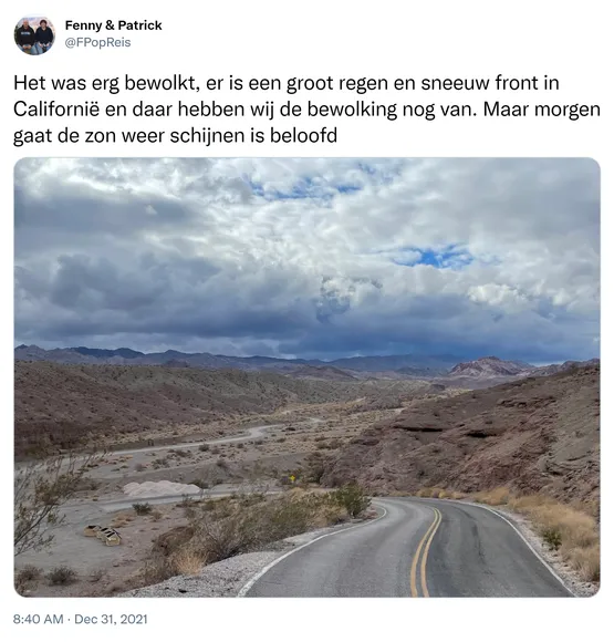 Het was erg bewolkt, er is een groot regen en sneeuw front in Californië en daar hebben wij de bewolking nog van. Maar morgen gaat de zon weer schijnen is beloofd https://t.co/h4nsw13eNP