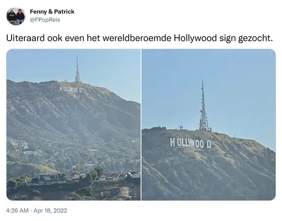 Uiteraard ook even het wereldberoemde Hollywood sign gezocht. https://t.co/bo9x3hOhQO
