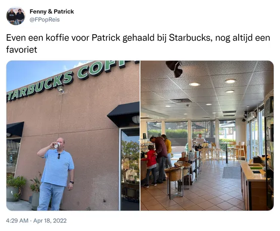 Even een koffie voor Patrick gehaald bij Starbucks, nog altijd een favoriet https://t.co/xYQ5m7gkYQ 
