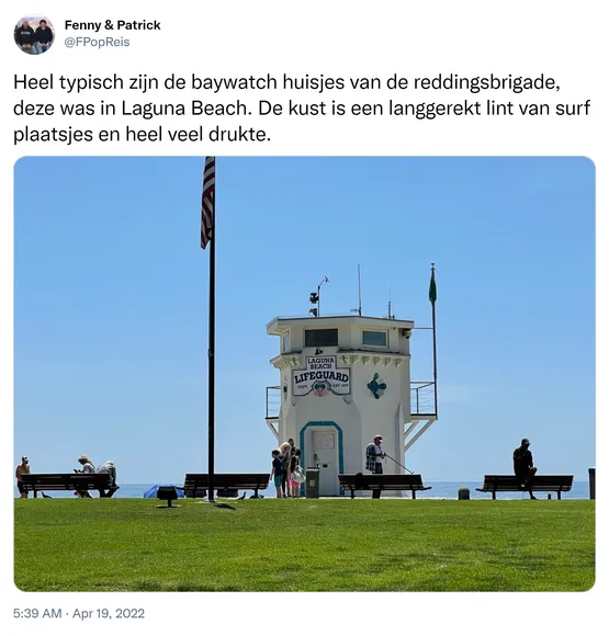 Heel typisch zijn de baywatch huisjes van de reddingsbrigade, deze was in Laguna Beach. De kust is een langgerekt lint van surf plaatsjes en heel veel drukte. https://t.co/4MrtnctCmT
