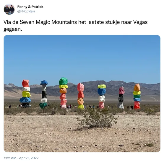 Via de Seven Magic Mountains het laatste stukje naar Vegas gegaan. https://t.co/E1seLuhyxb
