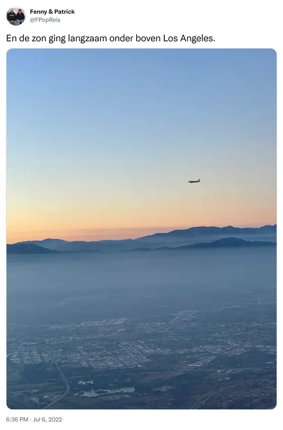 En de zon ging langzaam onder boven Los Angeles. https://t.co/SjNLHePbCm 