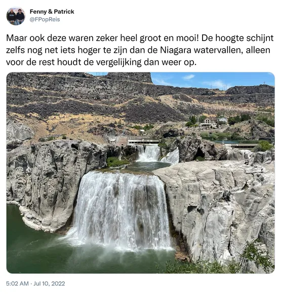 Maar ook deze waren zeker heel groot en mooi! De hoogte schijnt zelfs nog net iets hoger te zijn dan de Niagara watervallen, alleen voor de rest houdt de vergelijking dan weer op. https://t.co/ouvSvKoJex