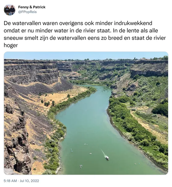 De watervallen waren overigens ook minder indrukwekkend omdat er nu minder water in de rivier staat. In de lente als alle sneeuw smelt zijn de watervallen eens zo breed en staat de rivier hoger https://t.co/bar2d8hjtO 