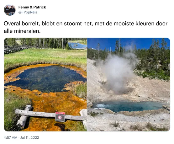 Overal borrelt, blobt en stoomt het, met de mooiste kleuren door alle mineralen. https://t.co/3yV5ysmdy0
