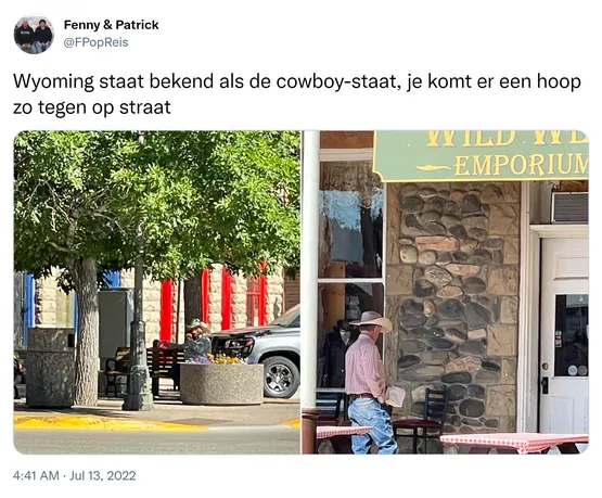 Wyoming staat bekend als de cowboy-staat, je komt er een hoop zo tegen op straat https://t.co/KbNVpTPg0T
