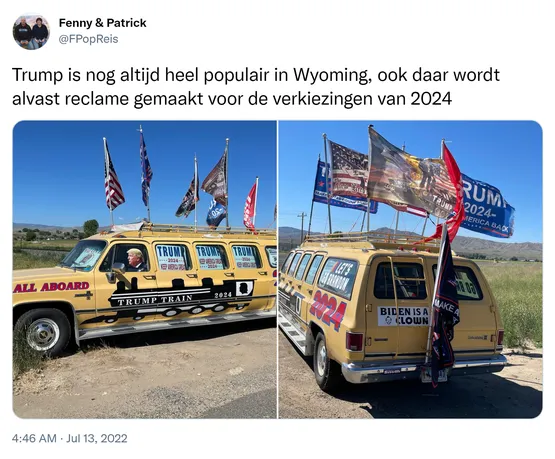 Trump is nog altijd heel populair in Wyoming, ook daar wordt alvast reclame gemaakt voor de verkiezingen van 2024 https://t.co/MHosDyTccM 