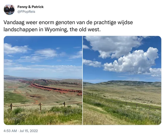 Vandaag weer enorm genoten van de prachtige wijdse landschappen in Wyoming, the old west. https://t.co/bCkmP11pjH
