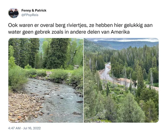 Ook waren er overal berg riviertjes, ze hebben hier gelukkig aan water geen gebrek zoals in andere delen van Amerika https://t.co/XBYJkb2RYu
