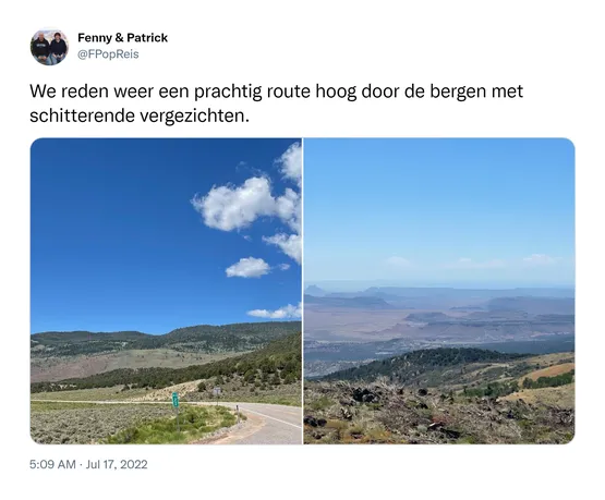 We reden weer een prachtig route hoog door de bergen met schitterende vergezichten. https://t.co/8mkVfQsJfA
