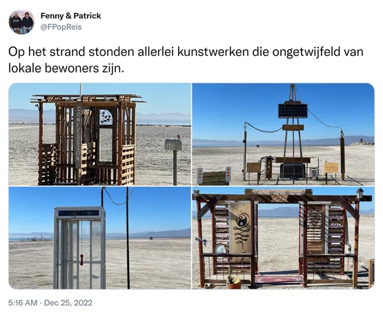 Op het strand stonden allerlei kunstwerken die ongetwijfeld van lokale bewoners zijn. https://t.co/oZJYeqzz0U 