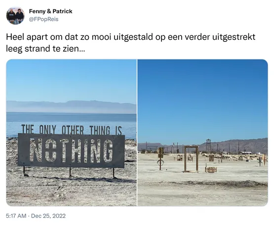 Heel apart om dat zo mooi uitgestald op een verder uitgestrekt leeg strand te zien… https://t.co/cIZph2XGyv
