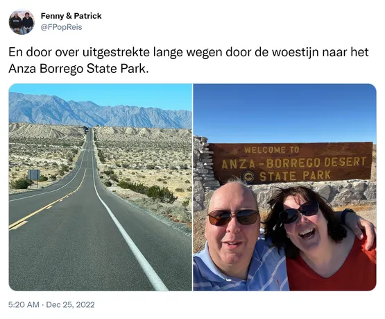 En door over uitgestrekte lange wegen door de woestijn naar het Anza Borrego State Park. https://t.co/CpaQiy74L2
