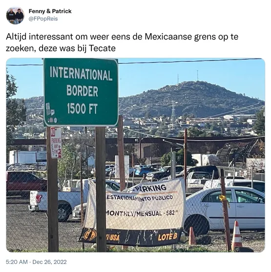Altijd interessant om weer eens de Mexicaanse grens op te zoeken, deze was bij Tecate https://t.co/XXFc08NiQW
