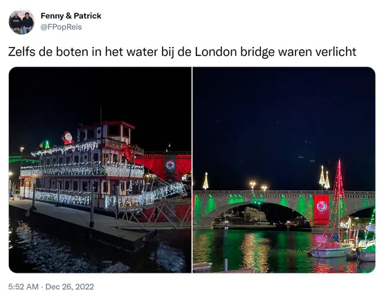 Zelfs de boten in het water bij de London bridge waren verlicht https://t.co/SVwS6lFA0h 