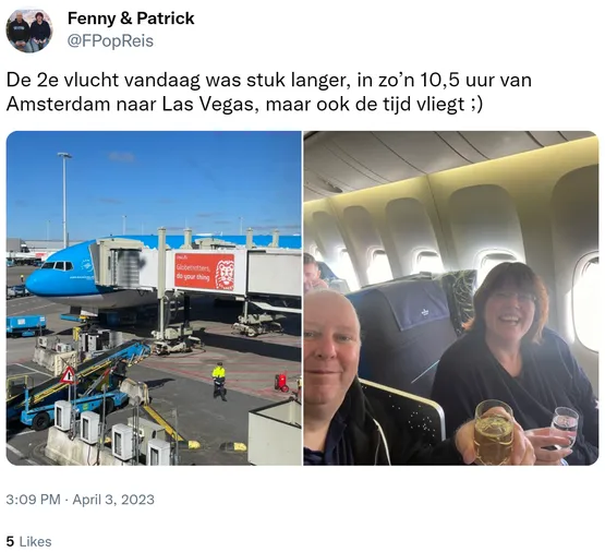 De 2e vlucht vandaag was stuk langer, in zo’n 10,5 uur van Amsterdam naar Las Vegas, maar ook de tijd vliegt ;) https://t.co/ABQy6IpK3n 