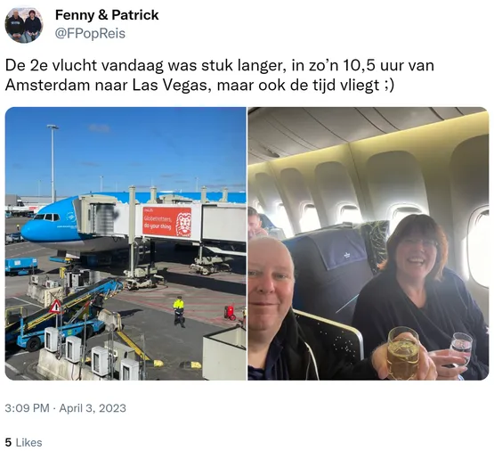 De 2e vlucht vandaag was stuk langer, in zo’n 10,5 uur van Amsterdam naar Las Vegas, maar ook de tijd vliegt ;) https://t.co/ABQy6IpK3n
