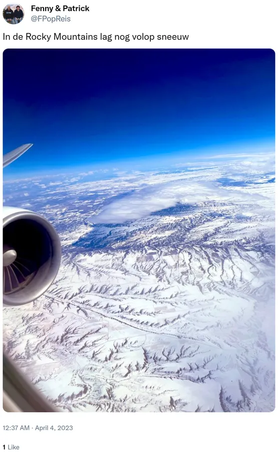 In de Rocky Mountains lag nog volop sneeuw https://t.co/rlR00ksMtK
