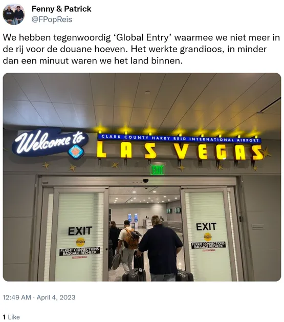 We hebben tegenwoordig ‘Global Entry’ waarmee we niet meer in de rij voor de douane hoeven. Het werkte grandioos, in minder dan een minuut waren we het land binnen. https://t.co/ESQzvaEsyQ
