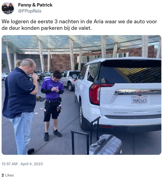 We logeren de eerste 3 nachten in de Aria waar we de auto voor de deur konden parkeren bij de valet. https://t.co/cjuJ21L0Zk 