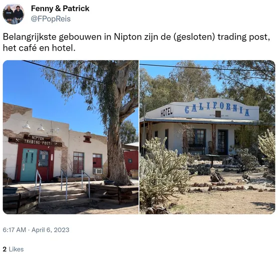 Belangrijkste gebouwen in Nipton zijn de (gesloten) trading post, het café en hotel. https://t.co/tNX5D9EuXD 