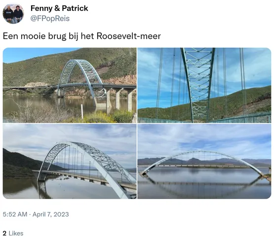 Een mooie brug bij het Roosevelt-meer https://t.co/2qmytCbt6n 