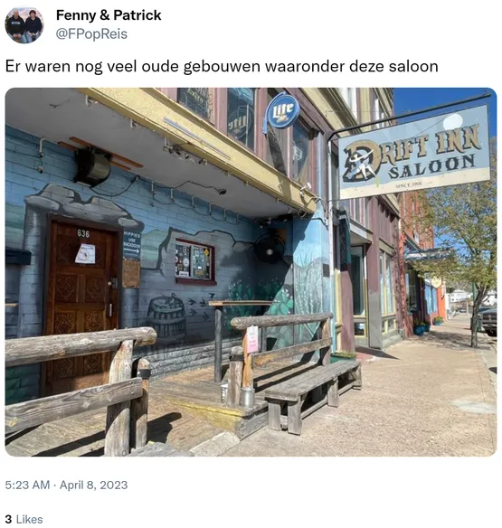 Er waren nog veel oude gebouwen waaronder deze saloon https://t.co/n7CtW9iFuv
