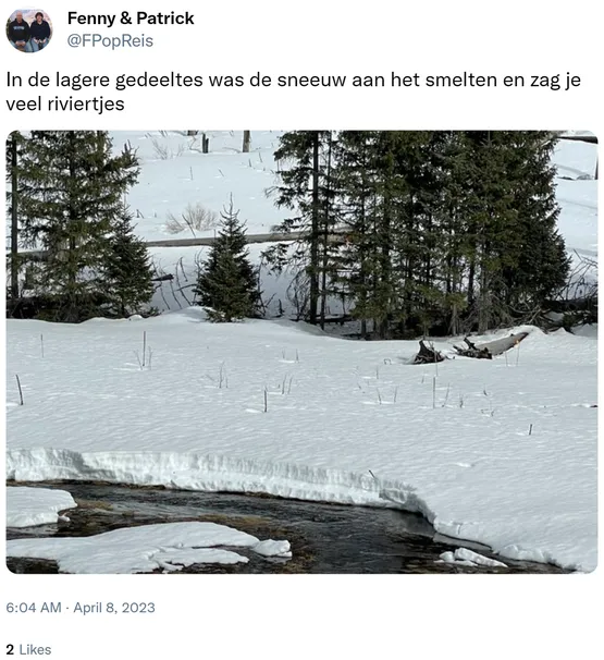 In de lagere gedeeltes was de sneeuw aan het smelten en zag je veel riviertjes https://t.co/3m2JaEhTHN 