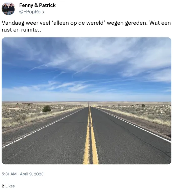 Vandaag weer veel ‘alleen op de wereld’ wegen gereden. Wat een rust en ruimte.. https://t.co/BK4Ct6om10
