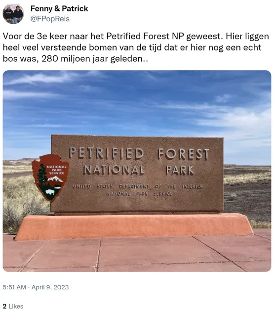 Voor de 3e keer naar het Petrified Forest NP geweest. Hier liggen heel veel versteende bomen van de tijd dat er hier nog een echt bos was, 280 miljoen jaar geleden.. https://t.co/Co1dDRlBhe
