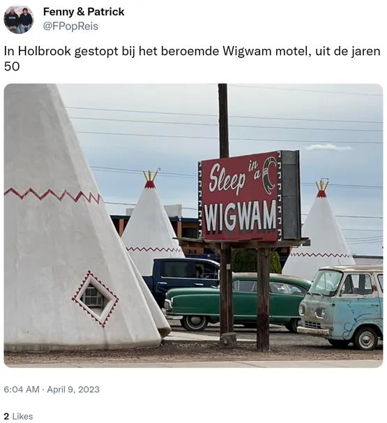 In Holbrook gestopt bij het beroemde Wigwam motel, uit de jaren 50 https://t.co/rDmT39ekFw 