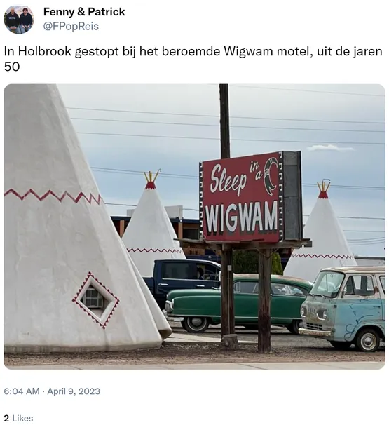 In Holbrook gestopt bij het beroemde Wigwam motel, uit de jaren 50 https://t.co/rDmT39ekFw
