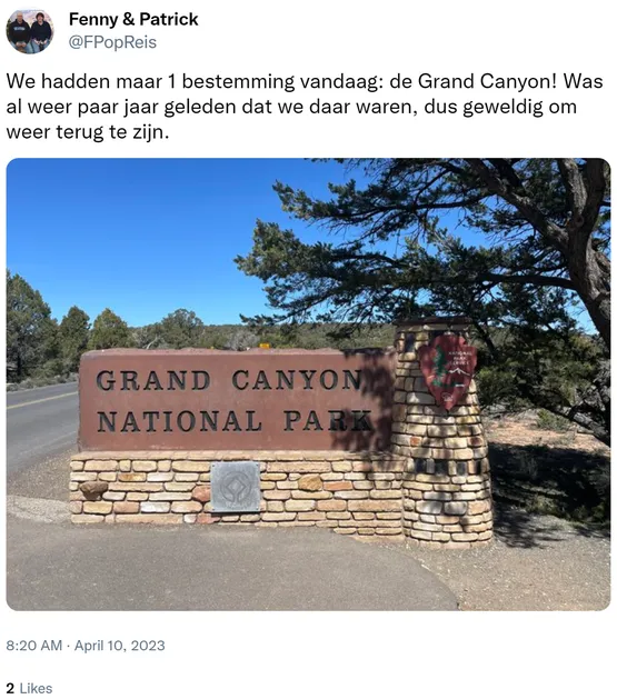 We hadden maar 1 bestemming vandaag: de Grand Canyon! Was al weer paar jaar geleden dat we daar waren, dus geweldig om weer terug te zijn. https://t.co/MIcemd91SC
