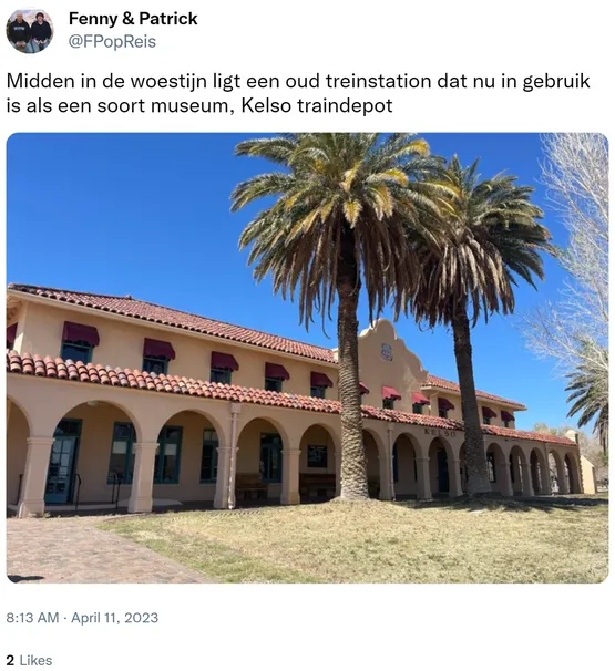 Midden in de woestijn ligt een oud treinstation dat nu in gebruik is als een soort museum, Kelso traindepot https://t.co/1SLrSKh3Lq
